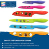 Chef's Vision BladeKeepers blade covers, designed for the Wildlife Series Knife Set, provide outstanding protection with their vibrant wildlife-themed designs. They come in red, green, blue, and orange handles and are dishwasher safe for added convenience.