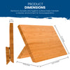 This bamboo cutting board, featuring a stand and measuring 12.5 x 9 x 1.5 inches, provides a durable and hygienic surface for food preparation while enhancing your kitchen's decor. It pairs seamlessly with the Chef's Vision BEHOLD Magnetic Kitchen Knife Block for convenient knife storage.