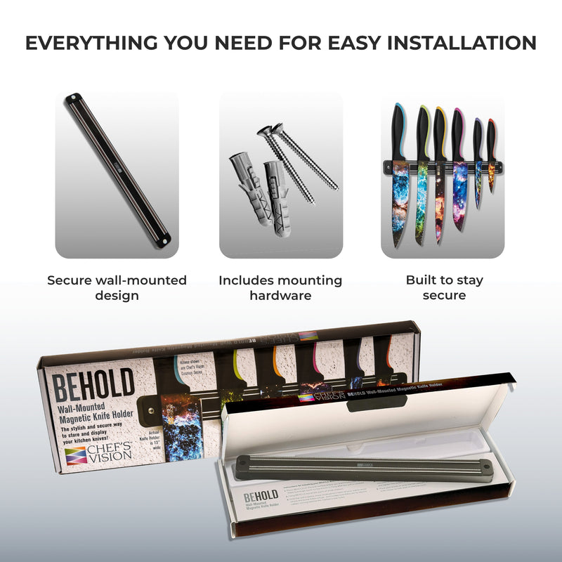 BEHOLD Wall-Mounted Magnetic Knife Holders