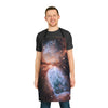 A man wearing a Chef's Vision Cosmos Apron in the kitchen.