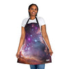 A woman wearing a Chef's Vision Cosmos Apron in the kitchen.
