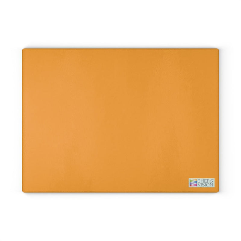 A SliceBright Glass Cutting Board by Chef's Vision on a white background.