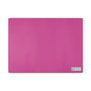 A pink SliceBright Glass Cutting Board by Chef's Vision on a white background.