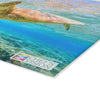 An image of a turtle swimming in the ocean, capturing the essence of Chef's Vision SliceBright Wildlife Glass Cutting Board, a wildlife-themed culinary adventure.