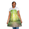 A woman wearing a Chef's Vision Landscape Apron.