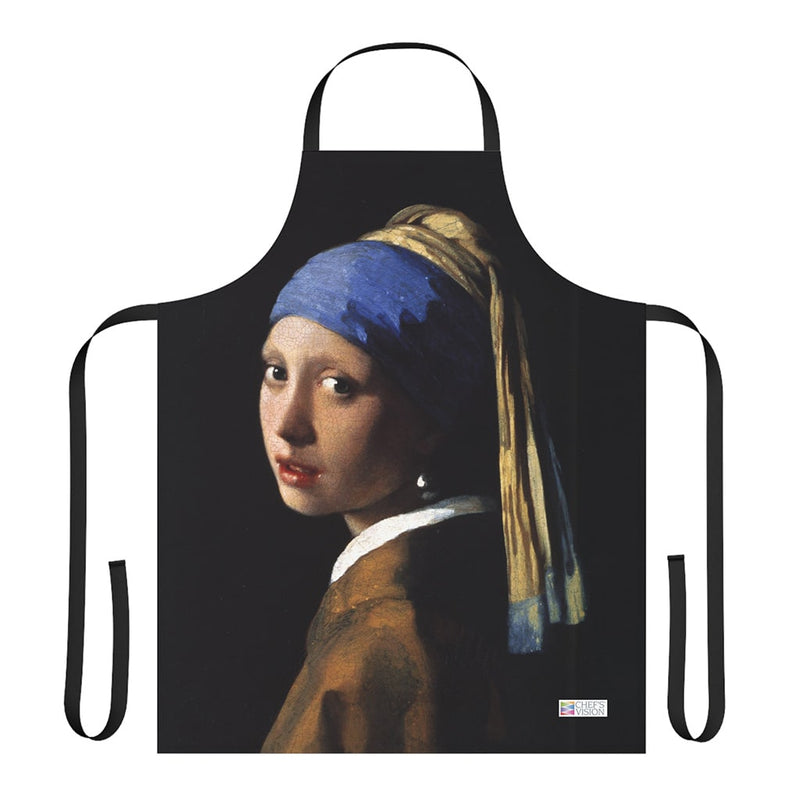 A Masterpiece Apron with a girl with a pearl earring. (Brand Name: Chef's Vision)