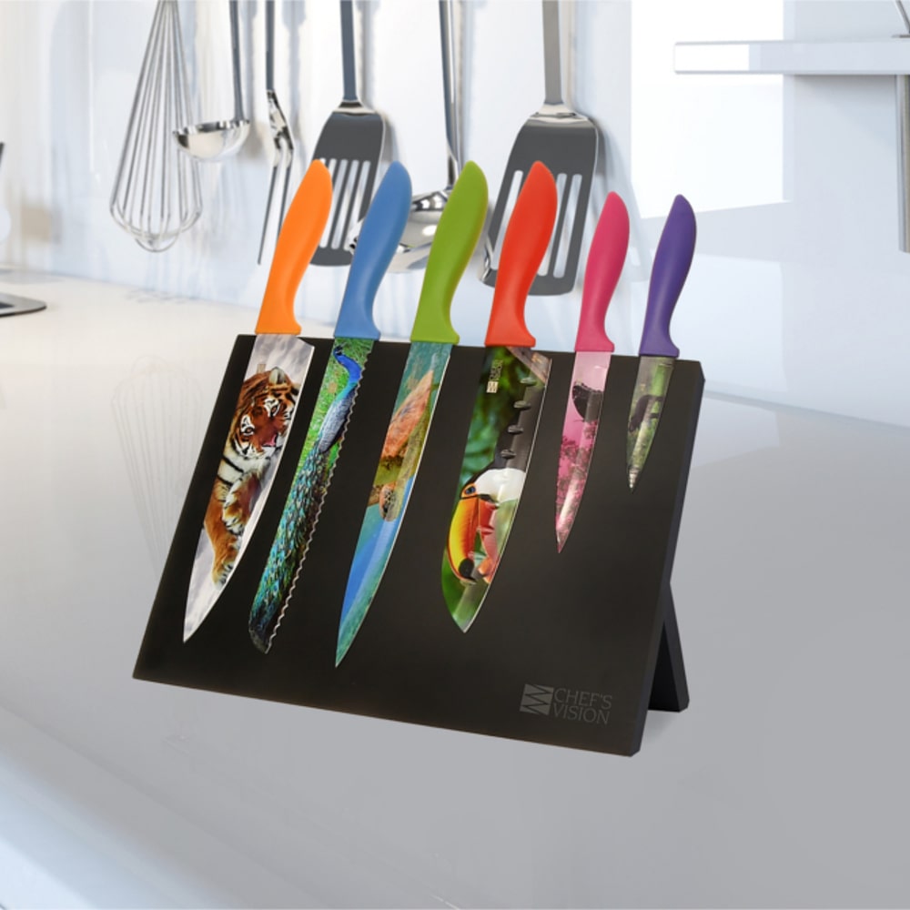 Chef's Vision Behold Wall-Mounted Magnetic Knife Holder - Black