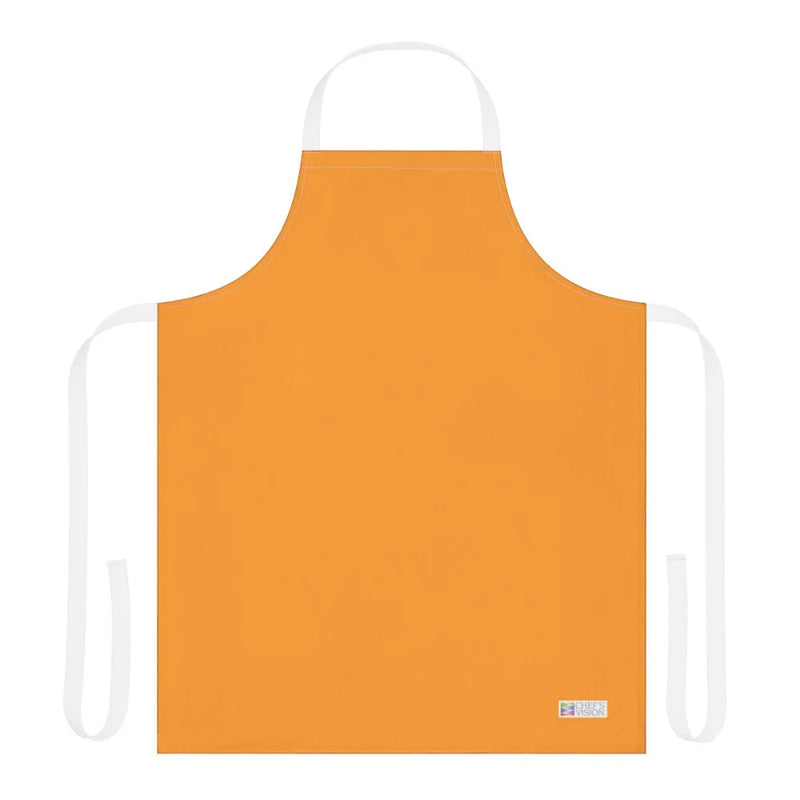 Chef's Vision Color Apron in orange, featuring white neck and waist ties, shown on a plain white background—an ideal gift for chefs.