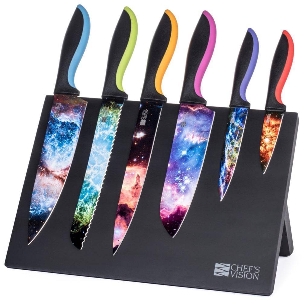 UNIVERSE magnetic Knife Block for 6 Knives / Wood & Resin Knife Holder  Hexagon / Unique Knife Stand Display for Kitchen. Housewarming Gift -   Ireland