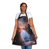A woman wearing a Chef's Vision apron with an image of a nebula.