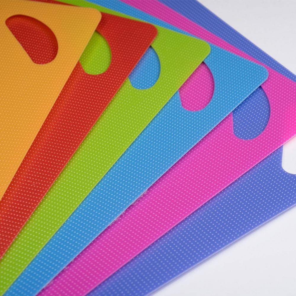 Slice Bright Flexible Cutting Mats are the Smarter, Faster and Easier Way  to Prepare Your Food. Set of six Colorful Mats. From The Chef's Vision