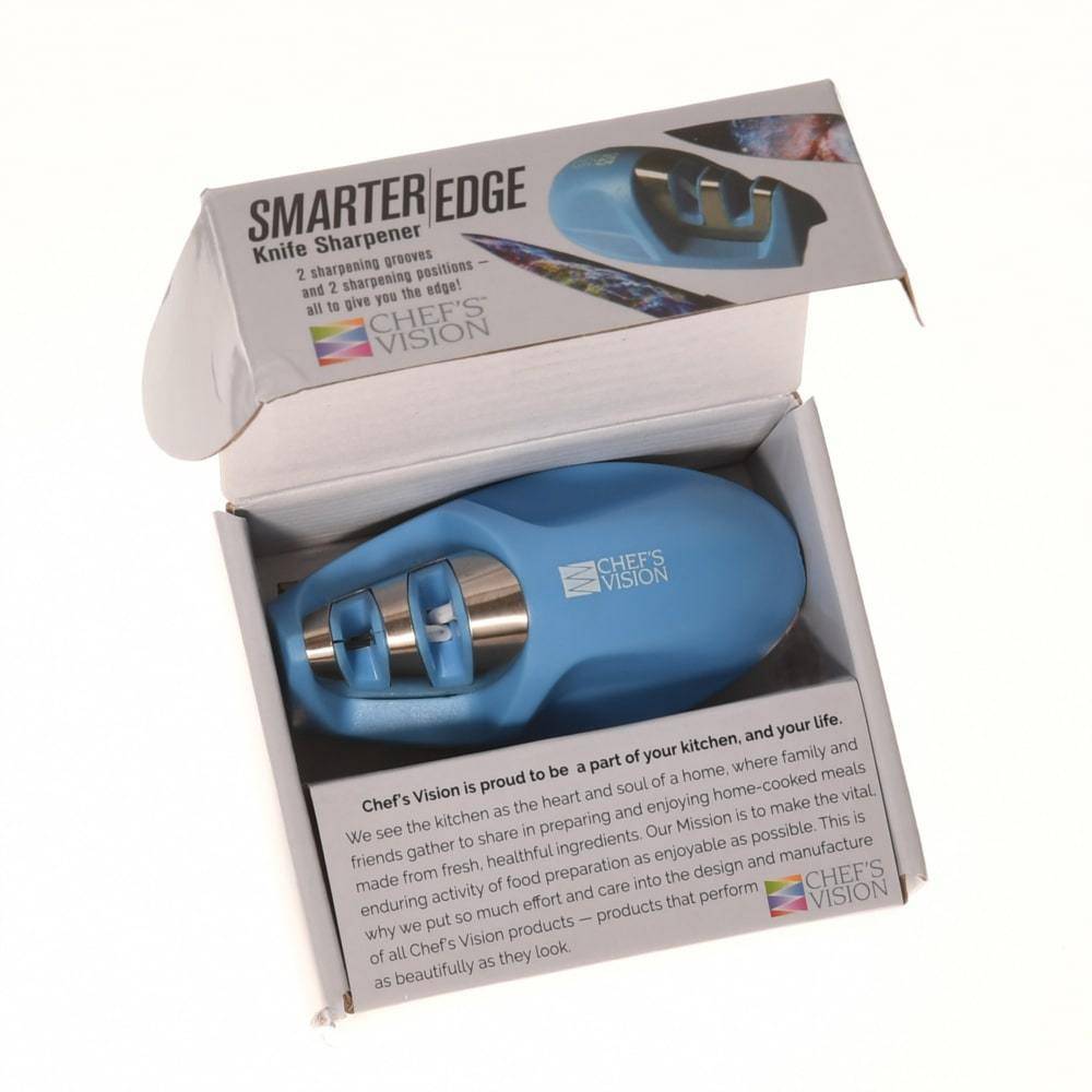 CHEFOLOGIST 3 STAGE BLUE KNIFE SHARPENER WITH GIFT BOX GRAPHITE NEW IN BOX